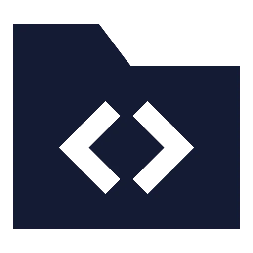 Folder Code Icon in Solid Sharp style
