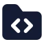 Foldercode icon with solid standard style