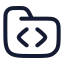 Foldercode icon with stroke rounded style