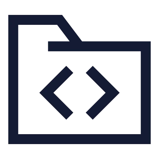 Folder Code Icon in Stroke Sharp style