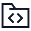 Foldercode icon with stroke sharp style