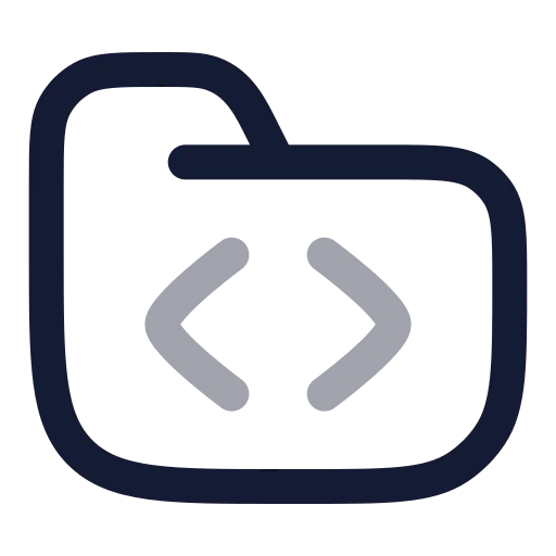 Folder Code Icon in Twotone Rounded style