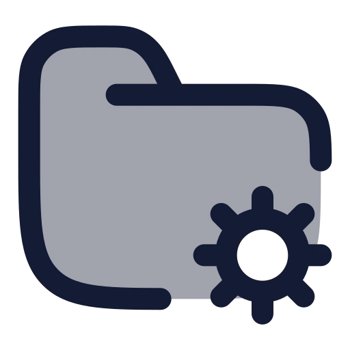 Folder Cog Icon in Duotone Rounded style