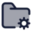 Foldercog icon with duotone standard style