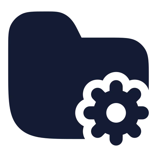 Folder Cog Icon in Solid Rounded style