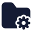 Foldercog icon with solid standard style