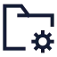 Foldercog icon with stroke sharp style