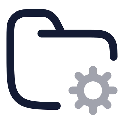 Folder Cog Icon in Twotone Rounded style