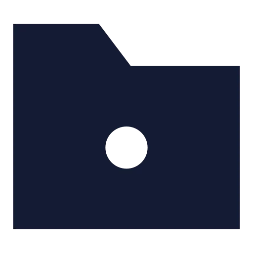 Folder Dot Icon in Solid Sharp style