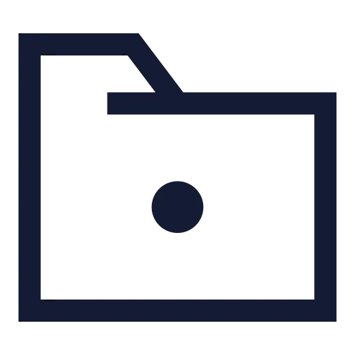 Folder Dot Icon in Stroke Sharp style