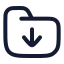 Folderdown icon with stroke rounded style