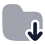 Folderdownload icon with bulk rounded style