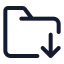 Folderdownload icon with stroke standard style
