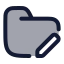 Folderedit icon with duotone rounded style