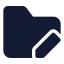 Folderedit icon with solid standard style