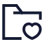 Folderfavourite icon with stroke sharp style