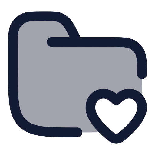 Folder Heart Icon in Duotone Rounded style