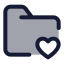 Folderheart icon with duotone standard style