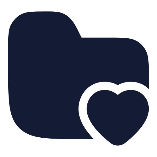 Folder Heart Icon in Solid Rounded style