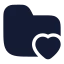 Folderheart icon with solid rounded style