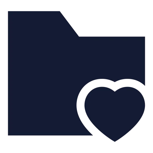Folder Heart Icon in Solid Sharp style