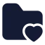 Folderheart icon with solid standard style