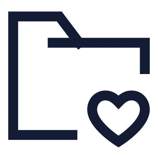 Folder Heart Icon in Stroke Sharp style