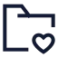 Folderheart icon with stroke sharp style