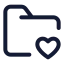Folderheart icon with stroke standard style