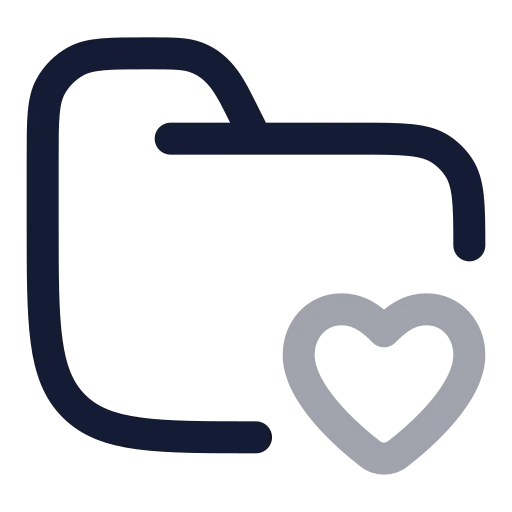 Folder Heart Icon in Twotone Rounded style