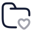 Folderheart icon with twotone rounded style