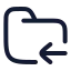 Folderimport icon with stroke rounded style