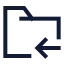 Folderimport icon with stroke sharp style