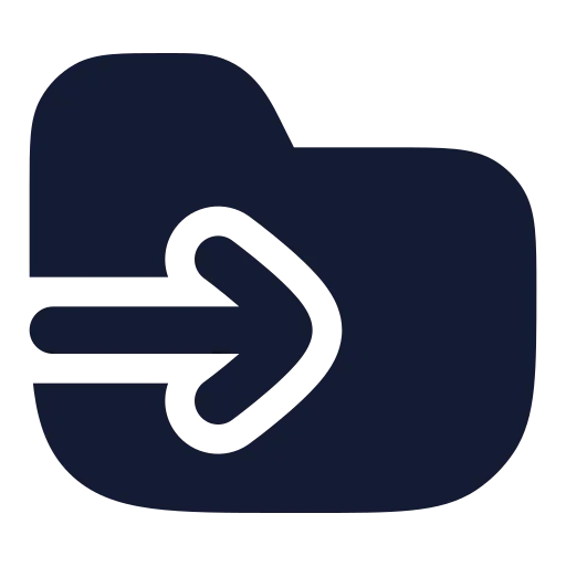Folder Input Icon in Solid Rounded style