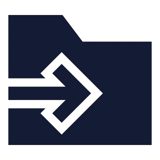 Folder Input Icon in Solid Sharp style