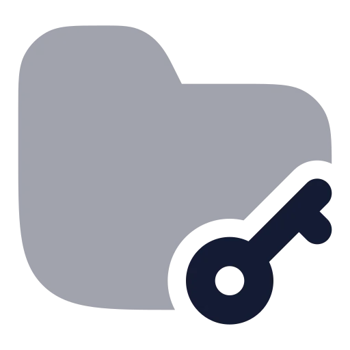 Folder Key Icon in Bulk Rounded style