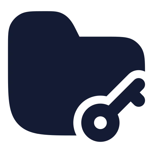 Folder Key Icon in Solid Rounded style