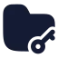Folderkey icon with solid rounded style