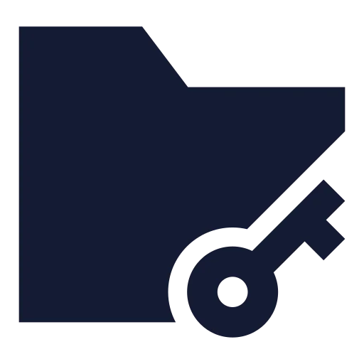 Folder Key Icon in Solid Sharp style
