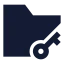 Folderkey icon with solid sharp style