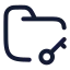 Folderkey icon with stroke rounded style