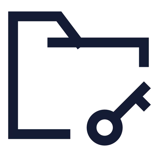 Folder Key Icon in Stroke Sharp style