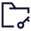 Folderkey icon with stroke sharp style