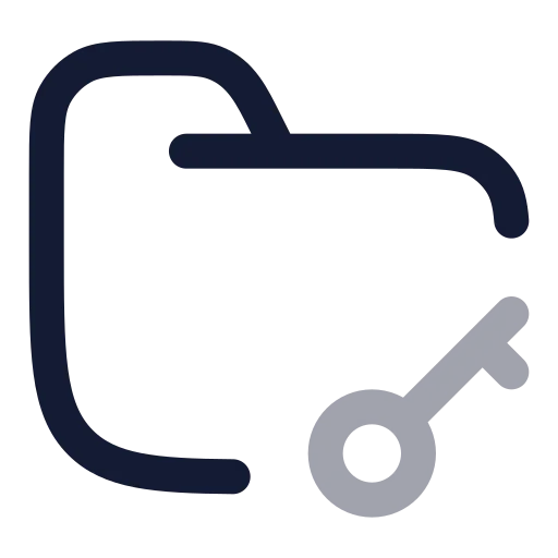 Folder Key Icon in Twotone Rounded style