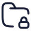 Folderlock icon with stroke rounded style
