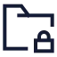 Folderlock icon with stroke sharp style