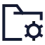 Foldermanagement icon with stroke sharp style