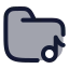 Foldermusic icon with duotone rounded style