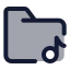 Foldermusic icon with duotone standard style