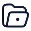Folderopendot icon with stroke rounded style